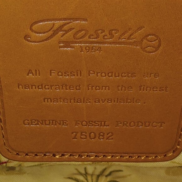 Fossil Basket Wave Woven Leather Handle Purse - Picture 3 of 12